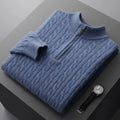 Deneb Cashmere Woven Half Zip - Luxoria