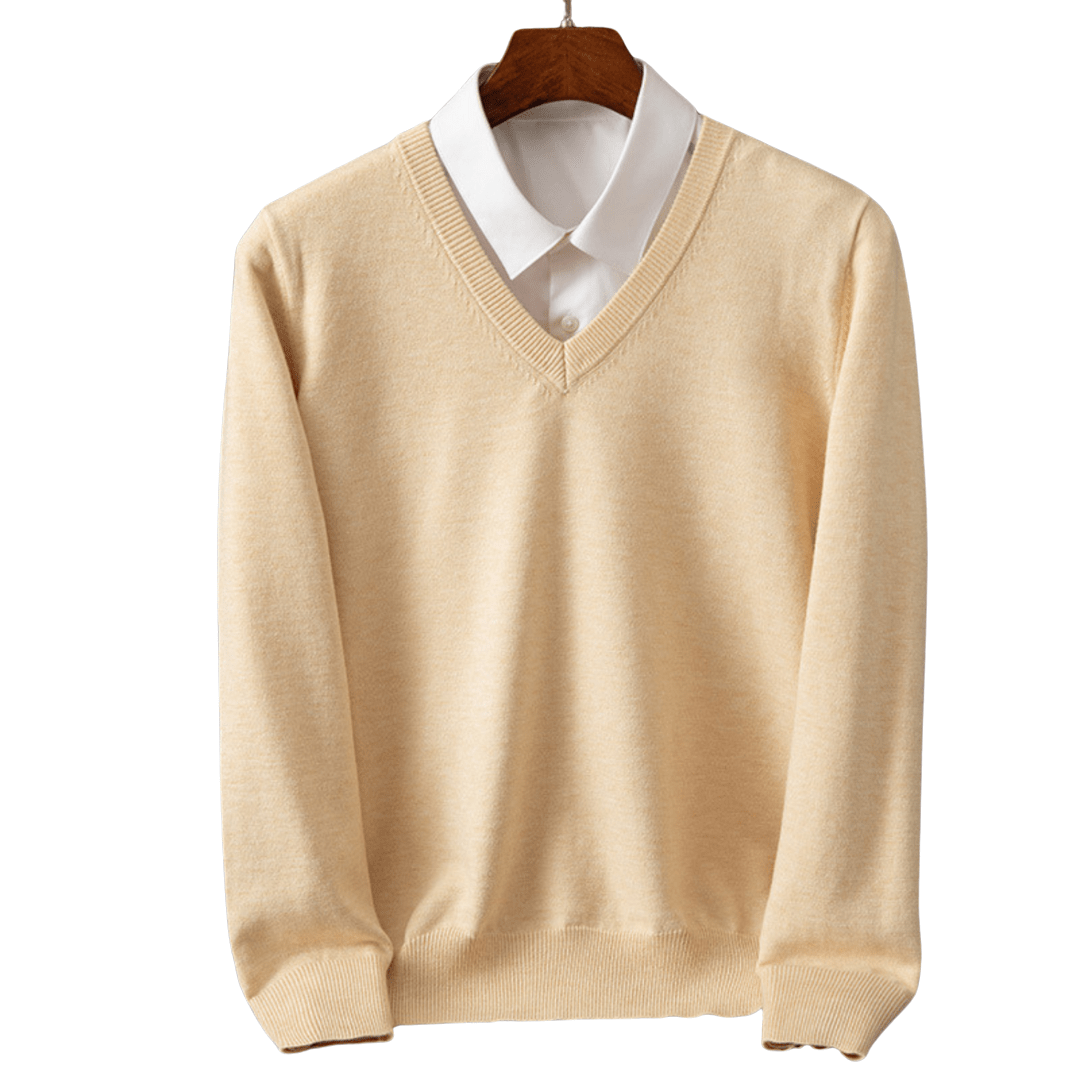 Elegant Cashmere V - Neck Pullover - Luxoria