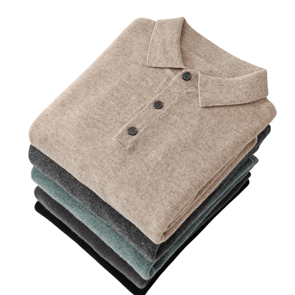 100% Cashmere Polo Shirt - Luxoria