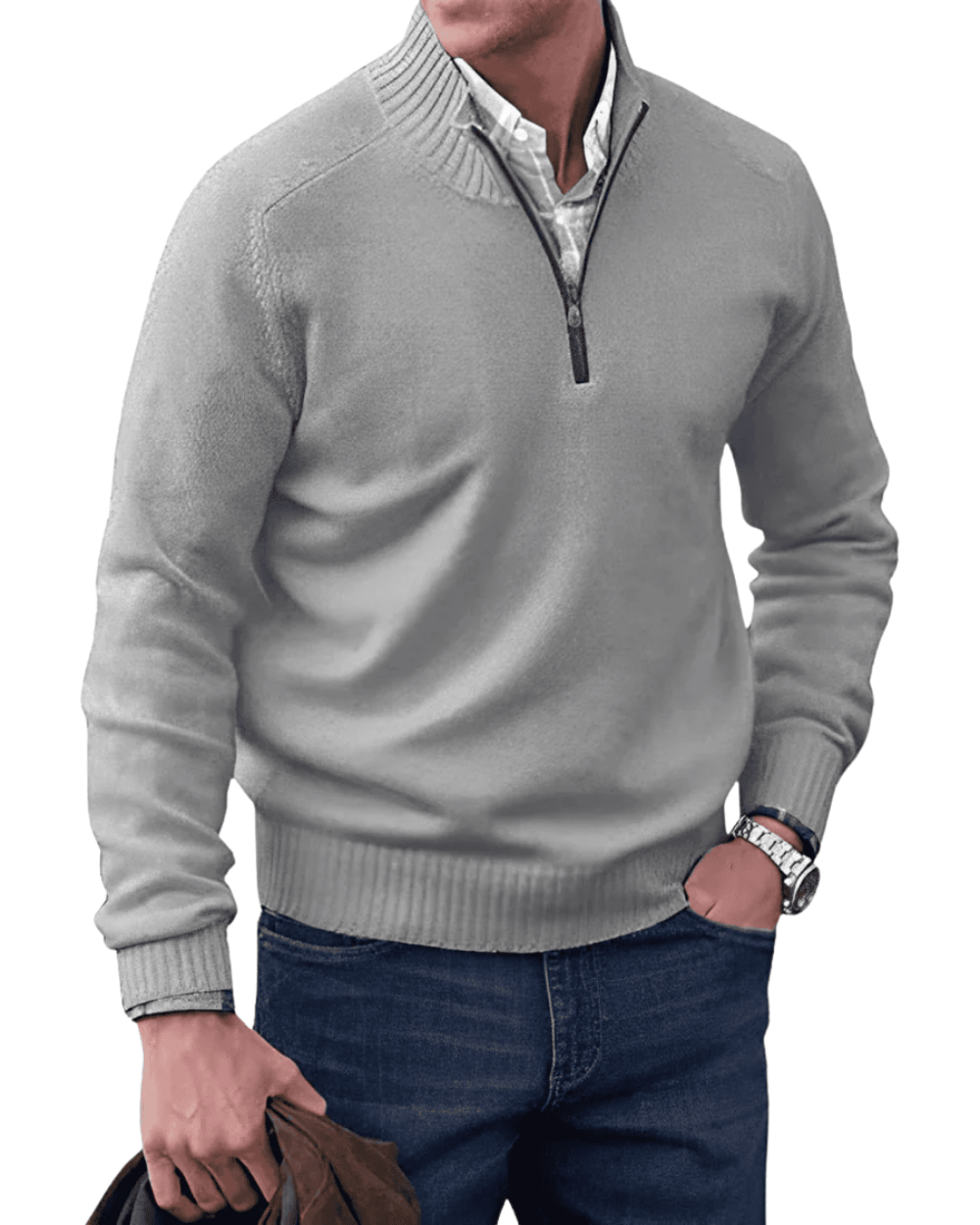 Casual Zip Sweater - Luxoria