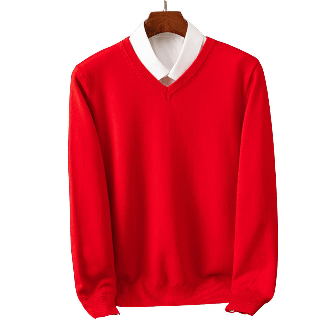 Elegant Cashmere V - Neck Pullover - Luxoria