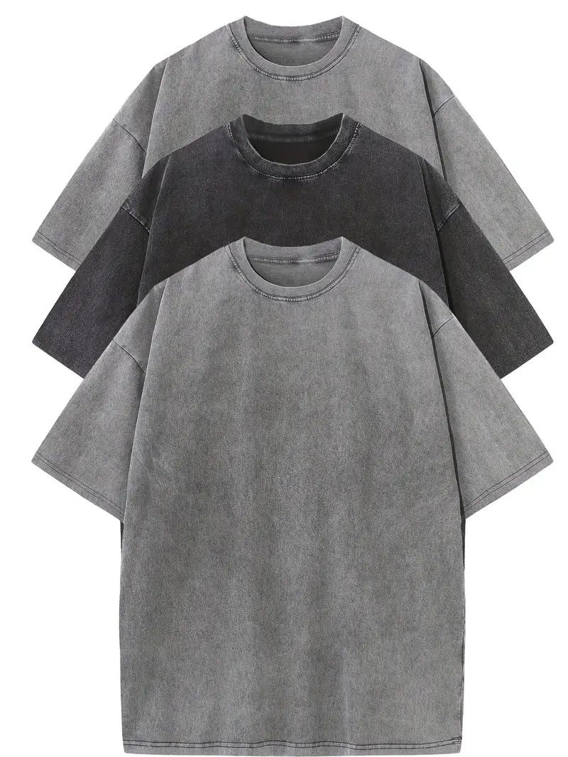 Casual Cotton Oversized Tee Set - 3 - Pack - Luxoria