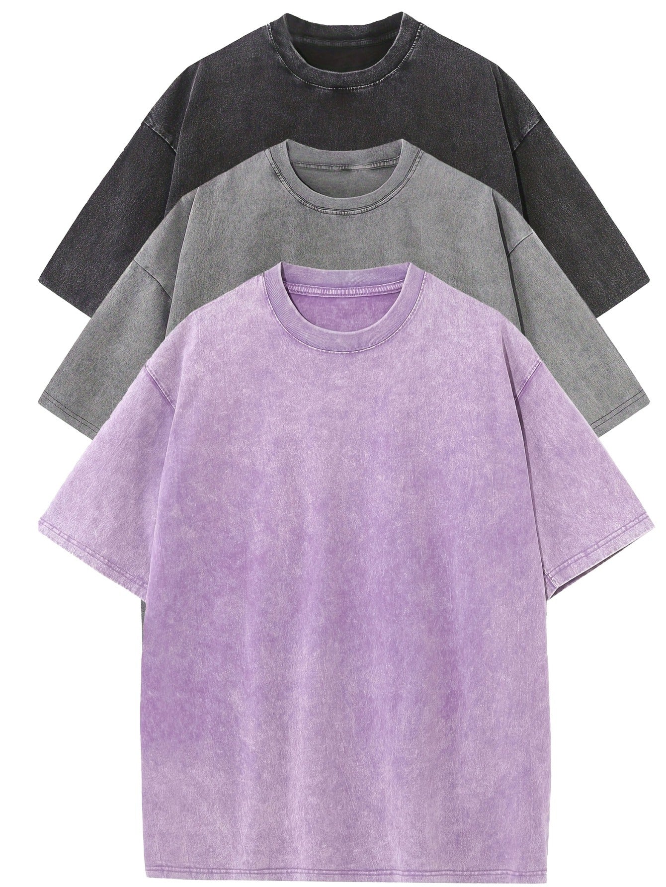 Casual Cotton Oversized Tee Set - 3 - Pack - Luxoria