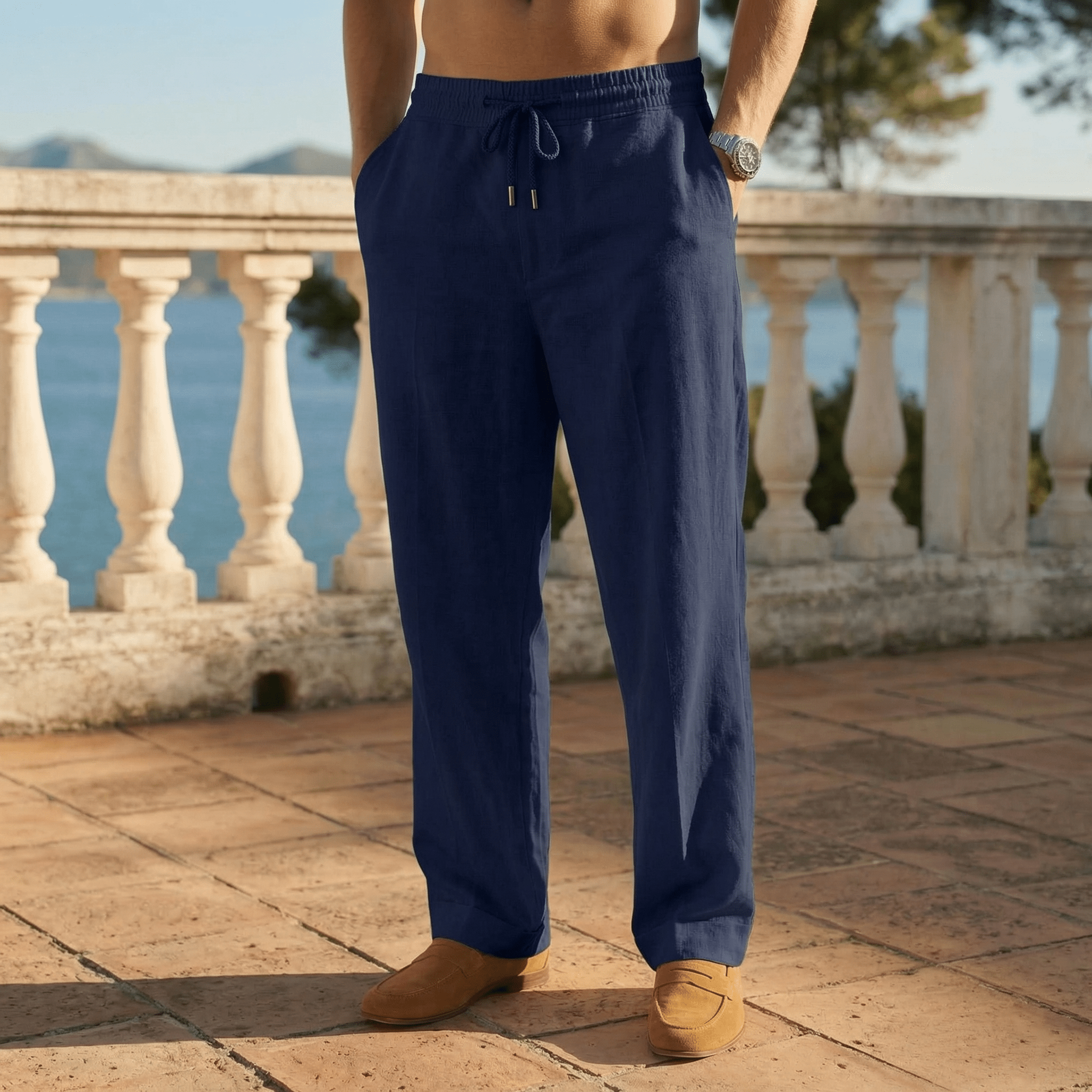 Elegant Linen Beach Pants - Luxoria