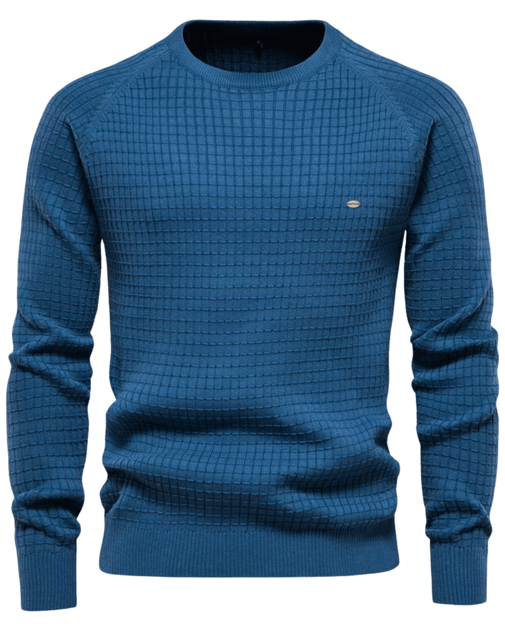Men's Sweater With Grid Pattern - Luxoria