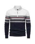 Frederico Cotton Zip Sweater with Pattern - Luxoria
