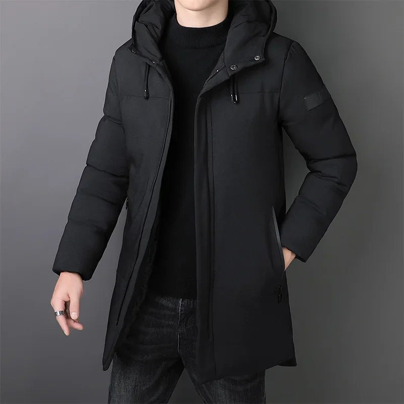 Elegant Long Men's Jacket - Luxoria