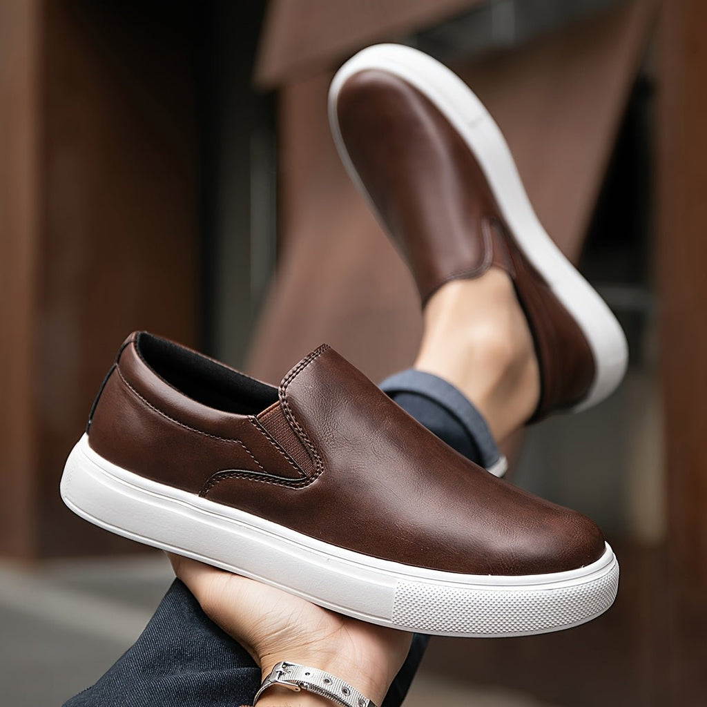 Casual Leather Slip - On Shoes - Luxoria