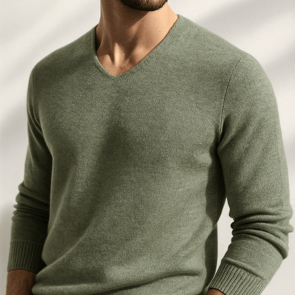 Elegant Cashmere V - Neck Sweater - Luxoria