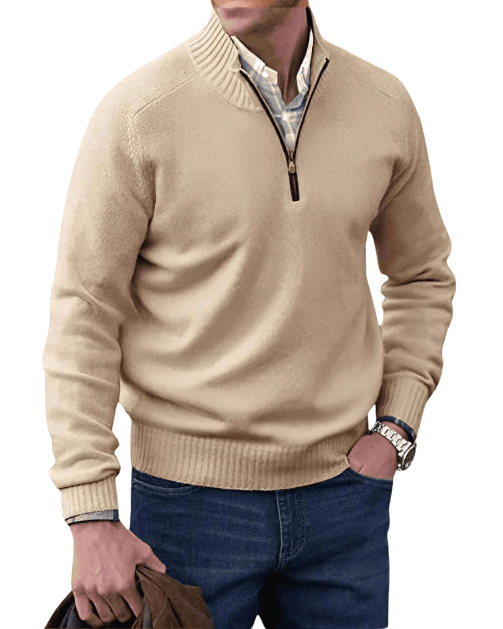 Casual Zip Sweater - Luxoria