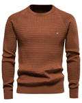 Men's Sweater With Grid Pattern - Luxoria