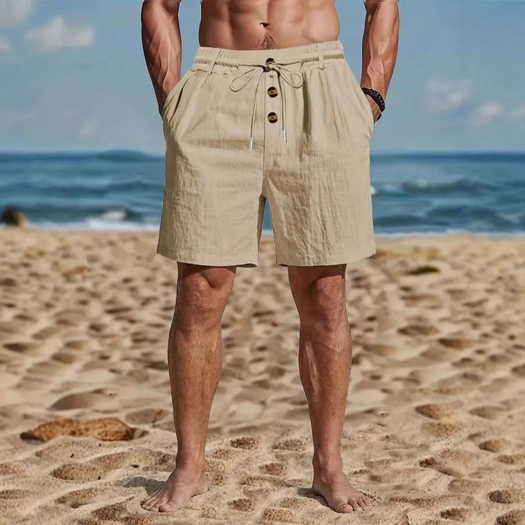 Casual Cotton Linen Shorts - Luxoria