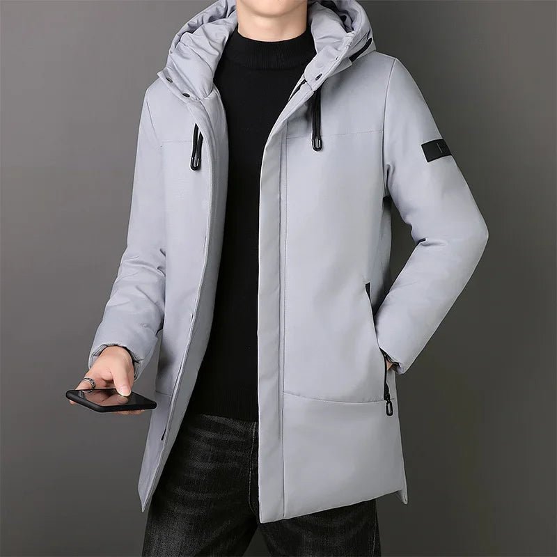 Elegant Long Men's Jacket - Luxoria
