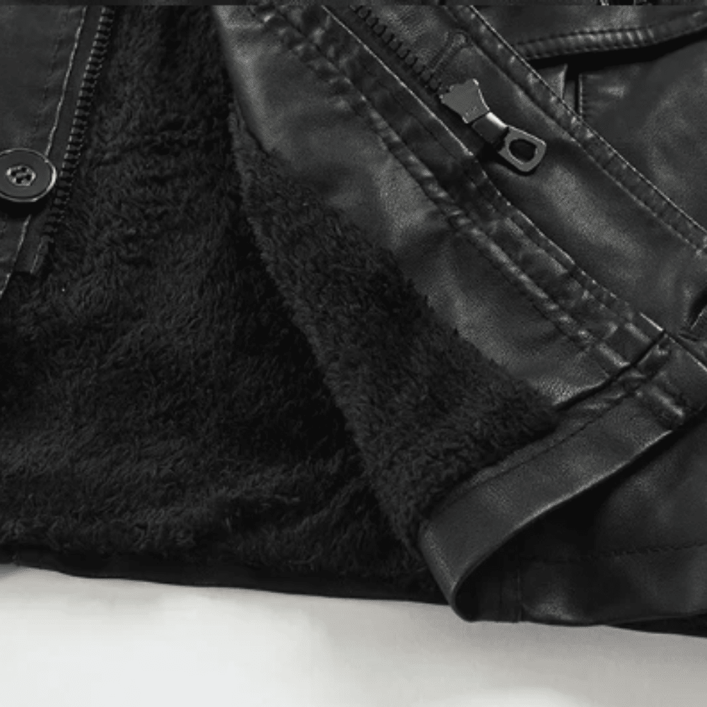 Elegant Long Leather Biker Jacket - Luxoria