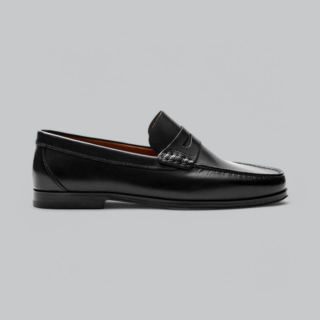 Chic Leather Penny Loafers - Luxoria