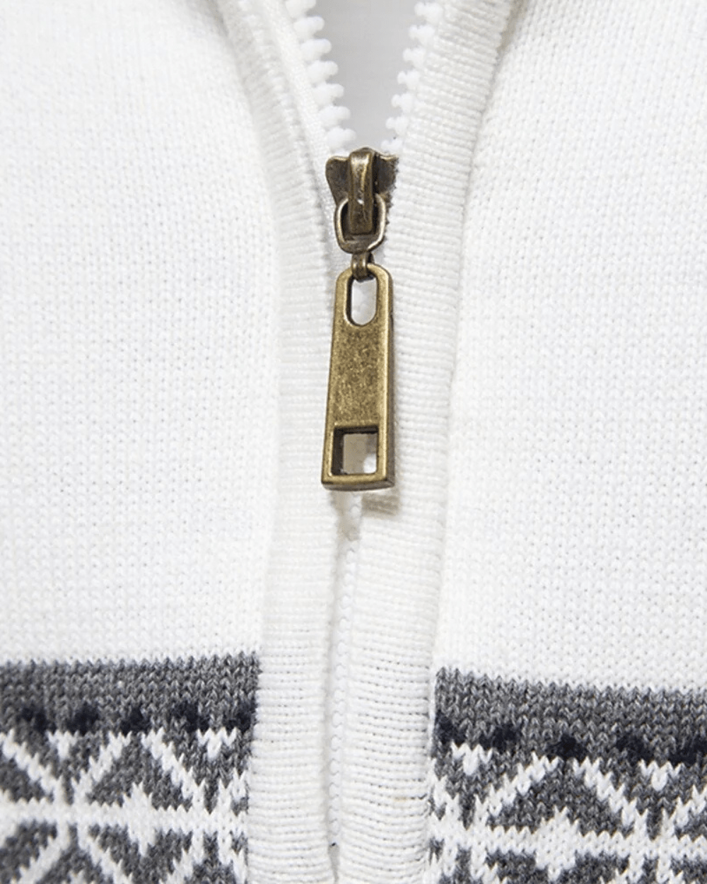 Frederico Cotton Zip Sweater with Pattern - Luxoria