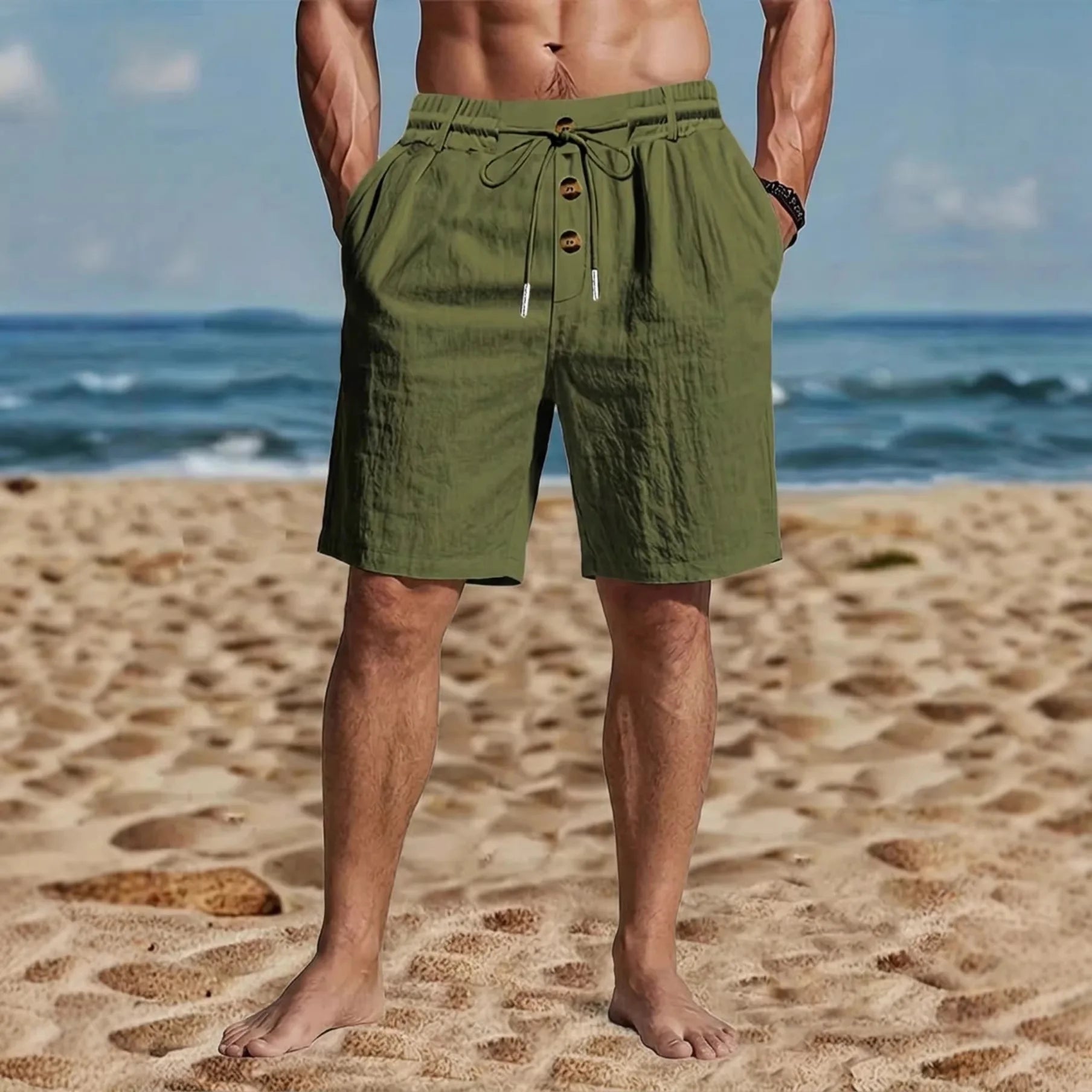 Casual Cotton Linen Shorts - Luxoria