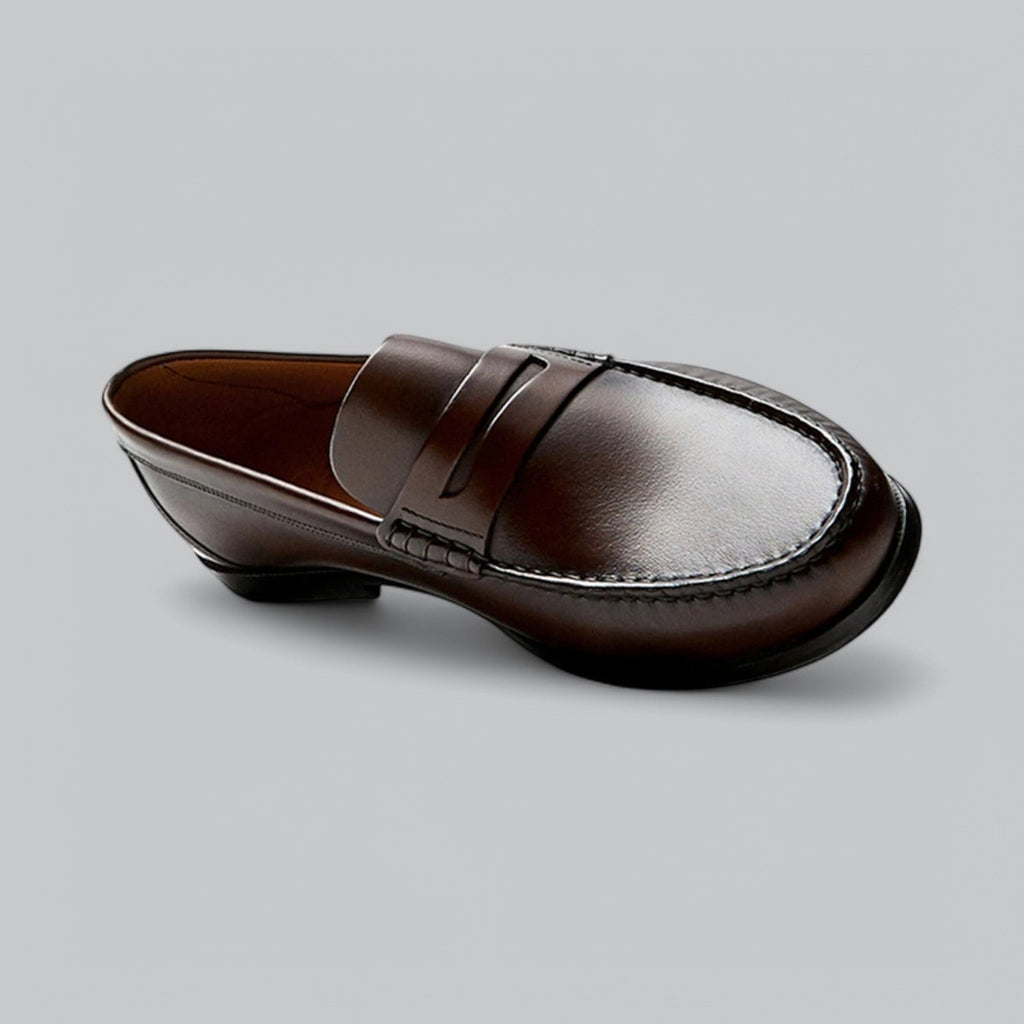 Chic Leather Penny Loafers - Luxoria