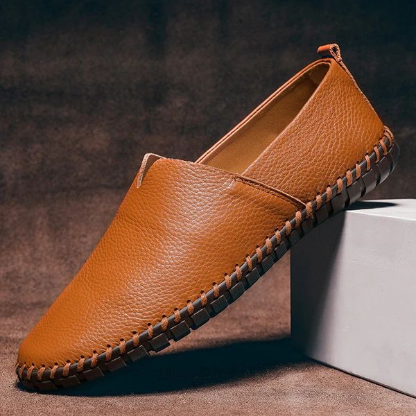 Hand - Stitched Leather Loafers - Luxoria