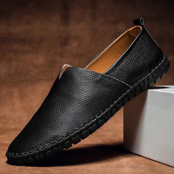 Hand - Stitched Leather Loafers - Luxoria