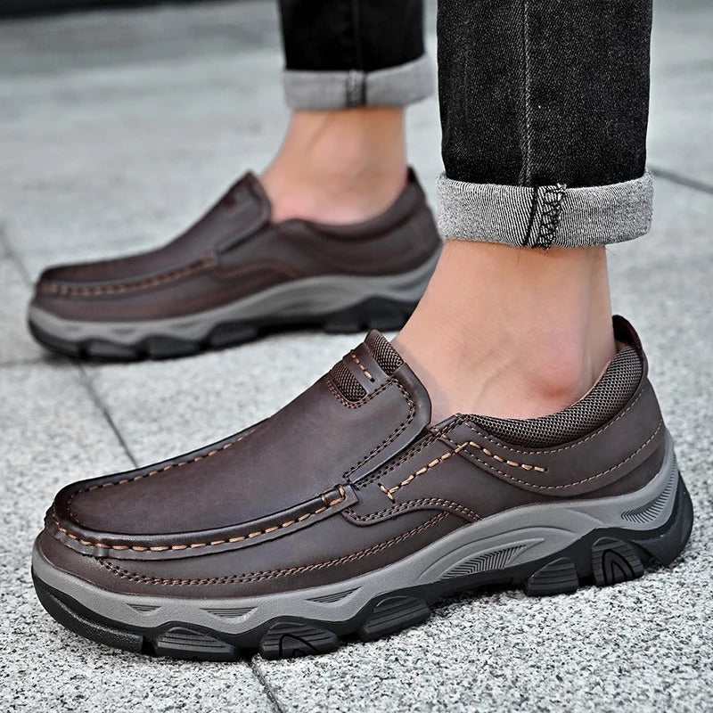 Elegant Leather Slip - On Shoes - Luxoria