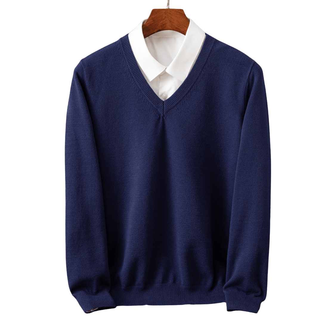 Elegant Cashmere V - Neck Pullover - Luxoria