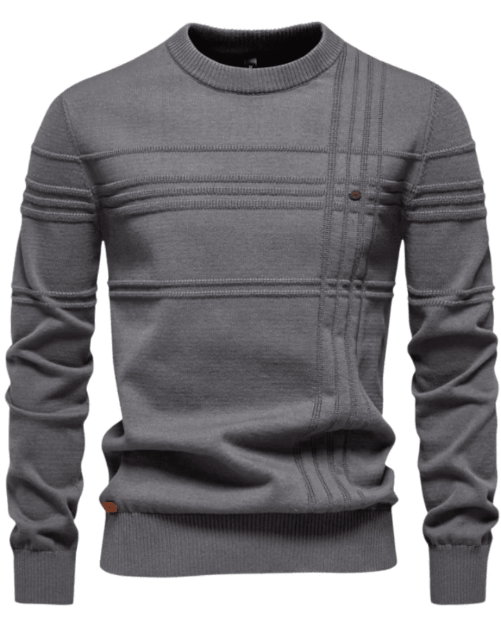 Men's Sweater With Checkered Design - Luxoria
