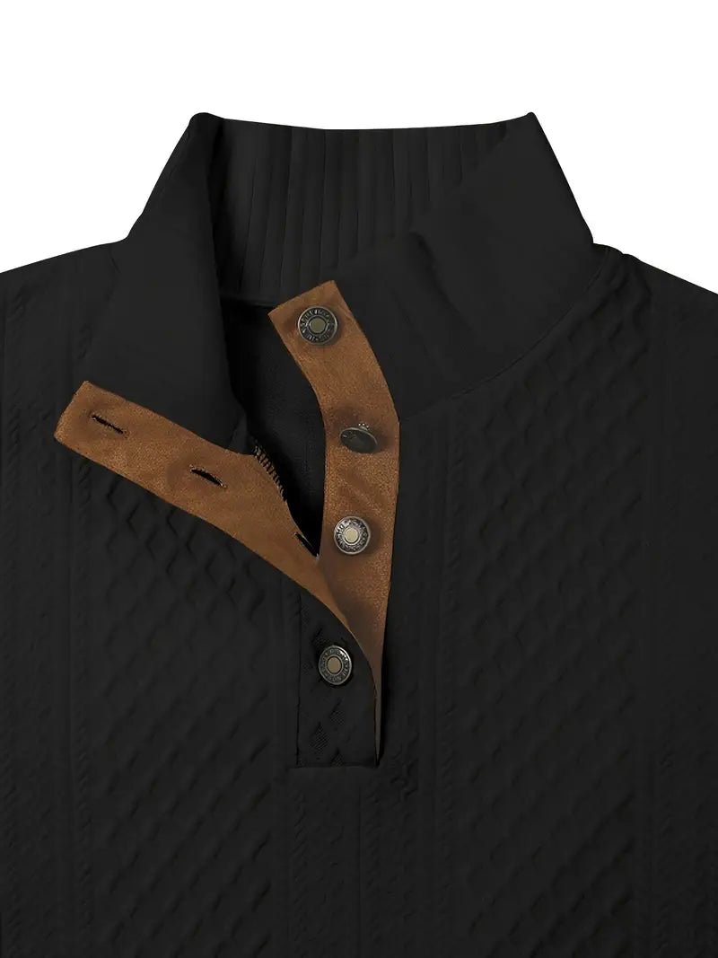 Elegant Button Sweater - Luxoria