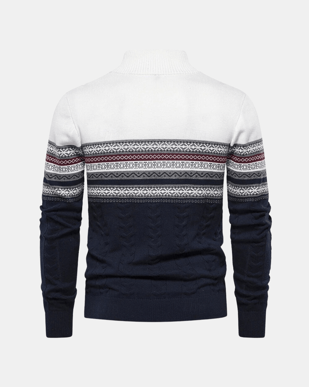 Frederico Cotton Zip Sweater with Pattern - Luxoria