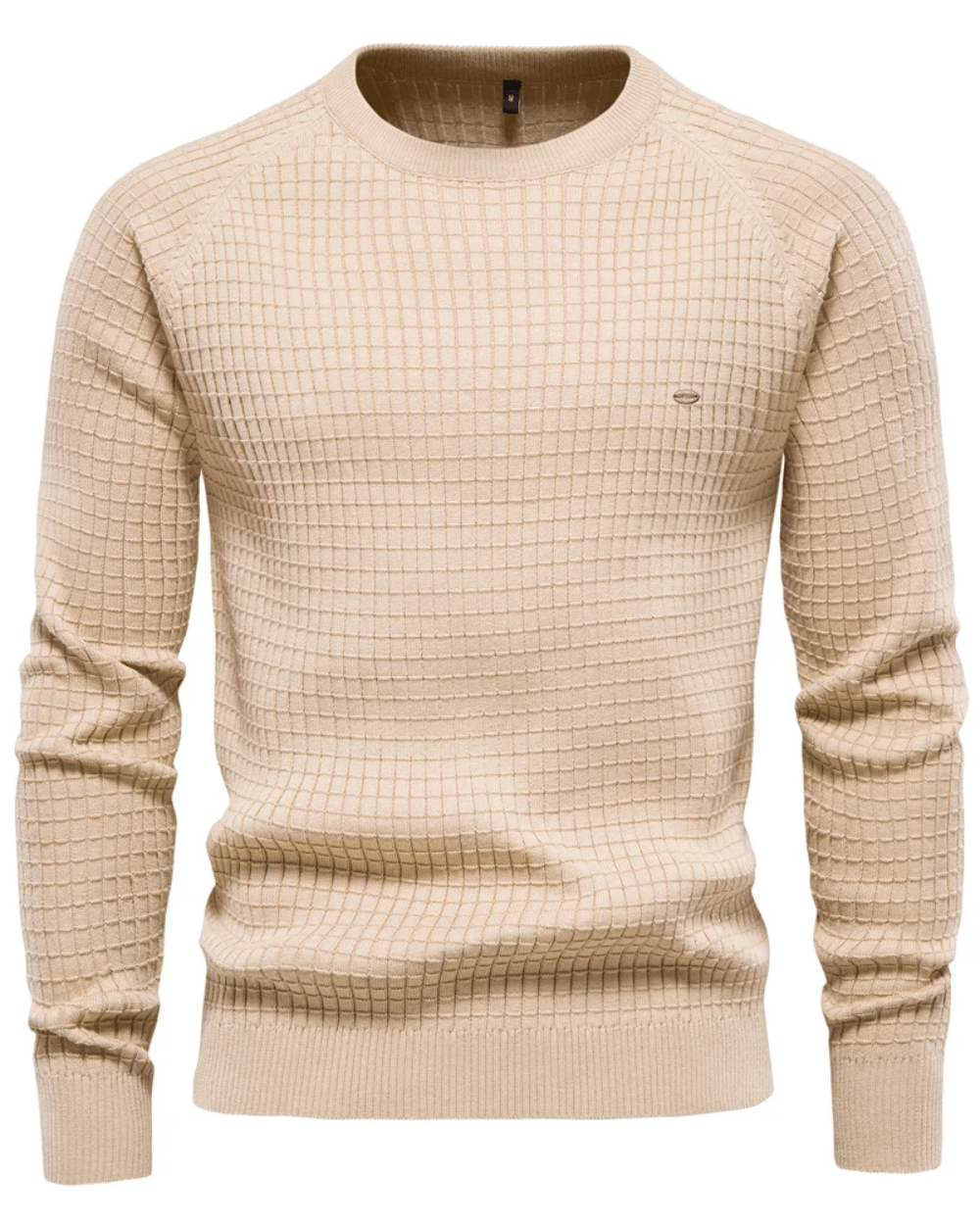 Men's Sweater With Grid Pattern - Luxoria