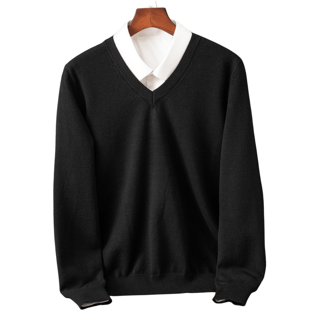 Elegant Cashmere V - Neck Pullover - Luxoria
