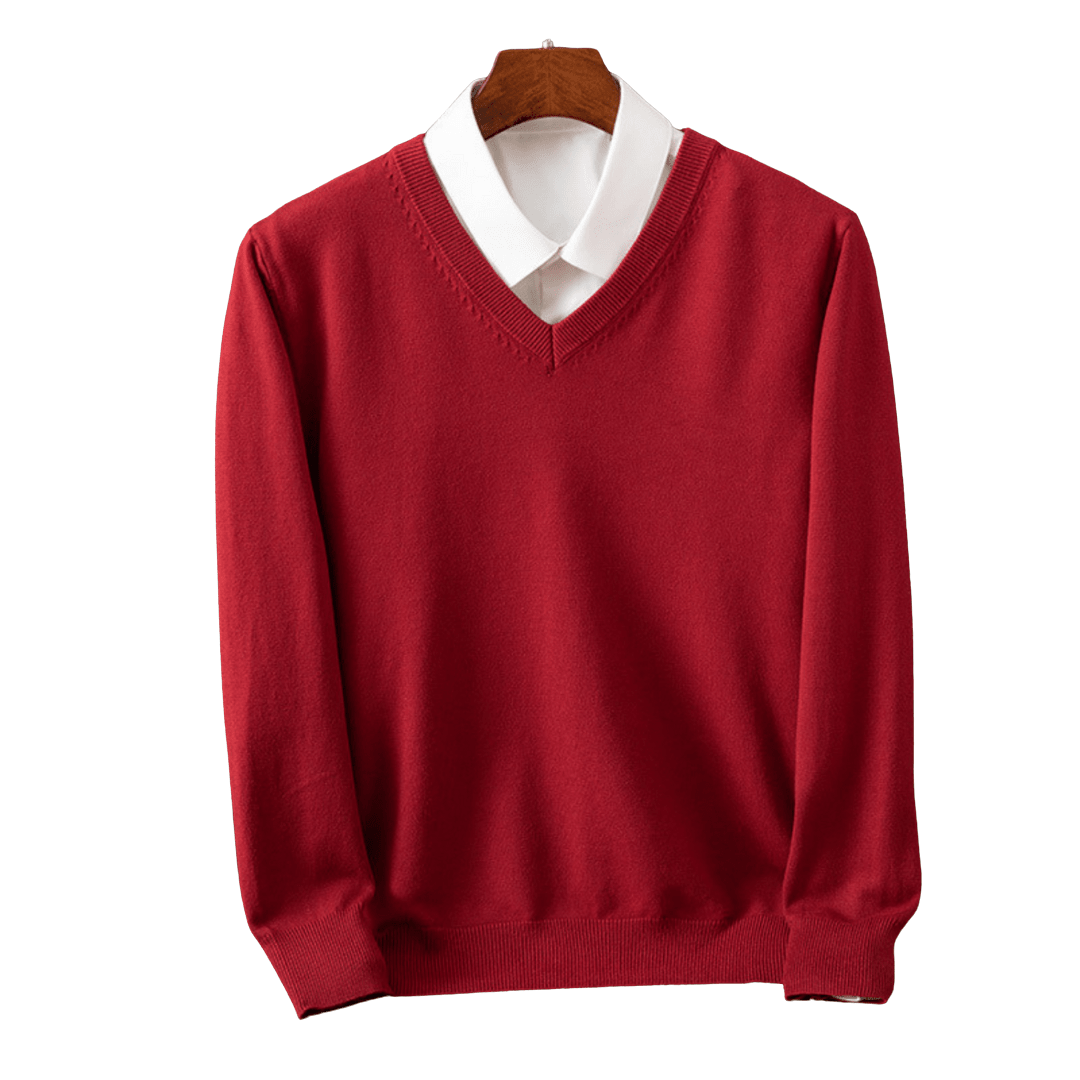 Elegant Cashmere V - Neck Pullover - Luxoria
