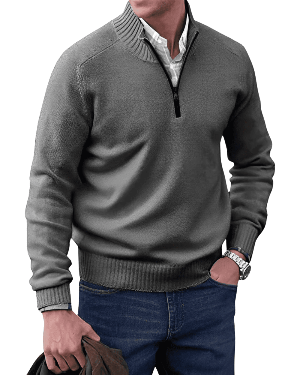 Casual Zip Sweater - Luxoria