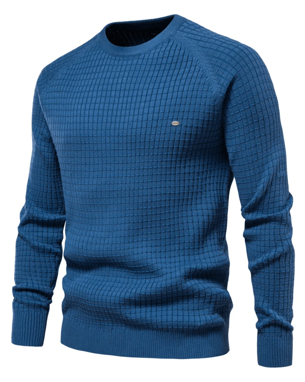 Men's Sweater With Grid Pattern - Luxoria