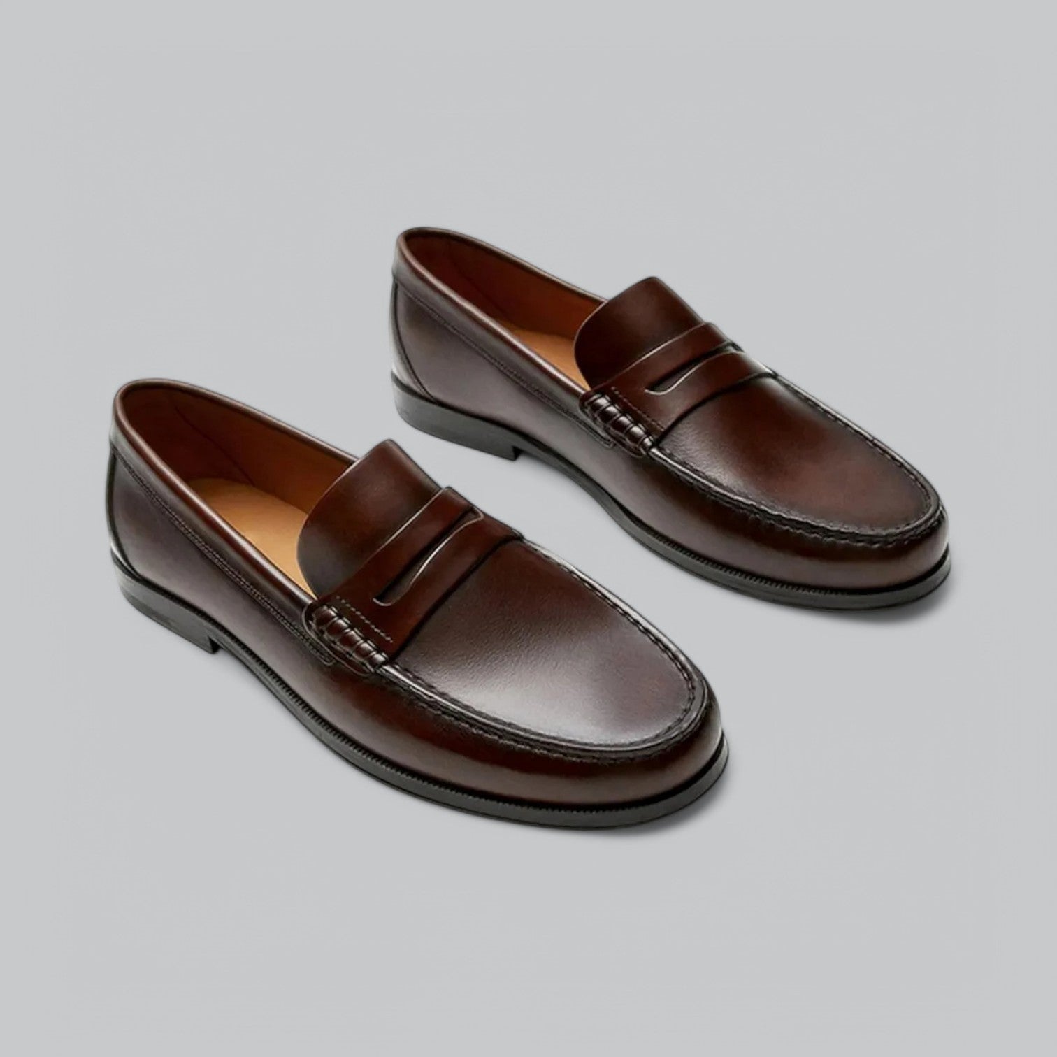 Chic Leather Penny Loafers - Luxoria