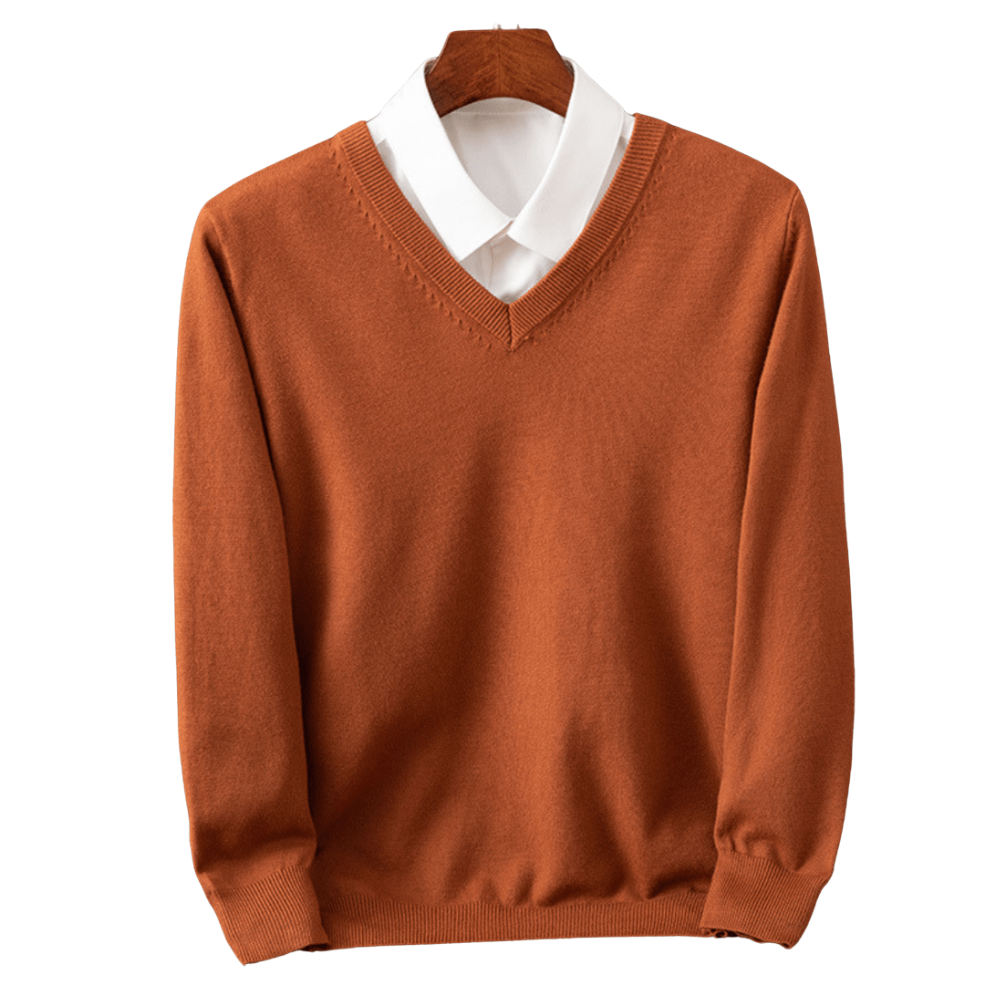 Elegant Cashmere V - Neck Pullover - Luxoria