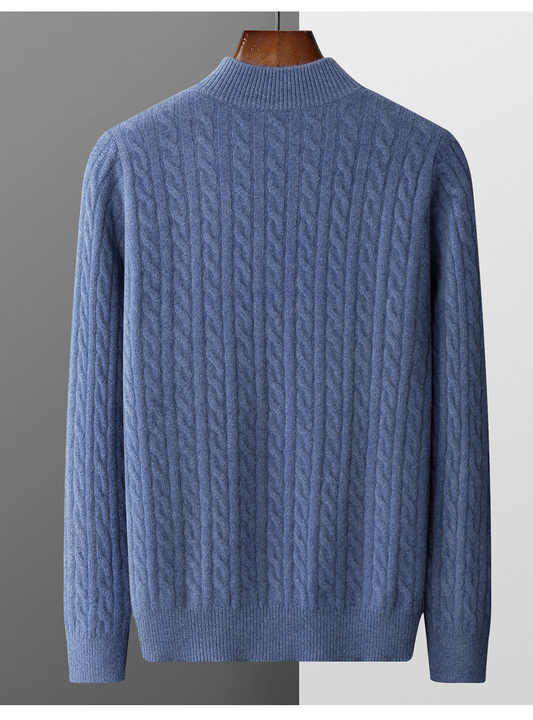 Deneb Cashmere Woven Half Zip - Luxoria