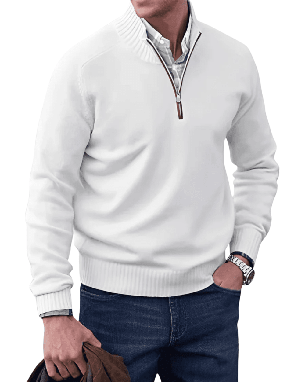Casual Zip Sweater - Luxoria