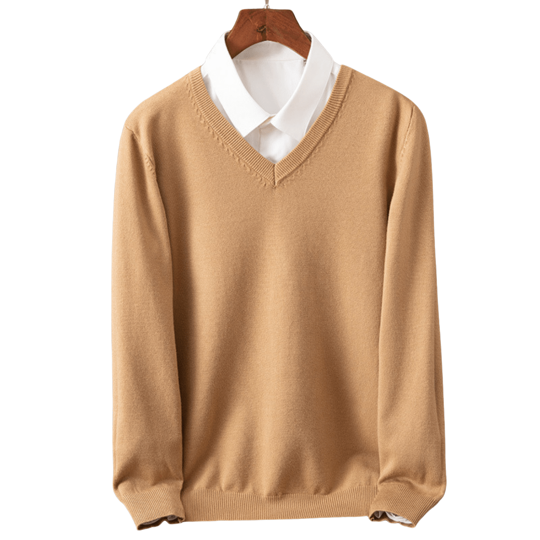 Elegant Cashmere V - Neck Pullover - Luxoria