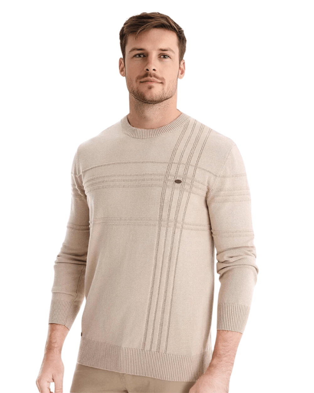 Men's Sweater With Checkered Design - Luxoria