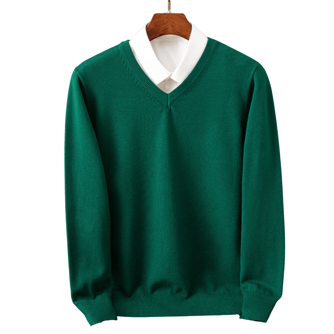 Elegant Cashmere V - Neck Pullover - Luxoria