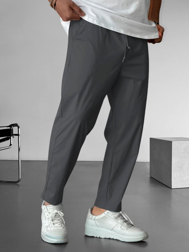 Elegant Tapered Drawstring Pants - Luxoria