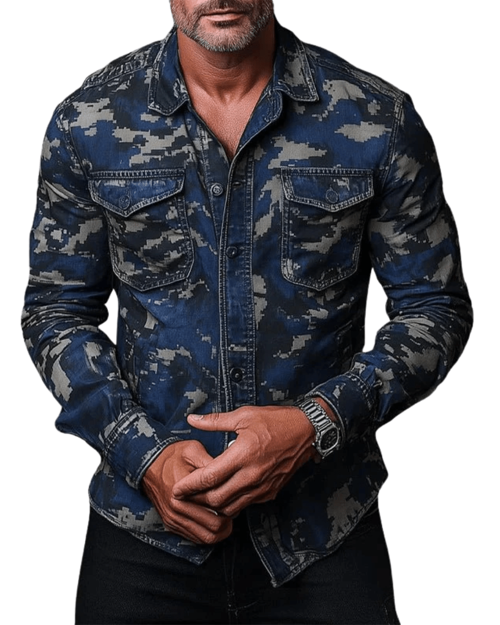 Elegant Men's Camo Shirt - Luxoria