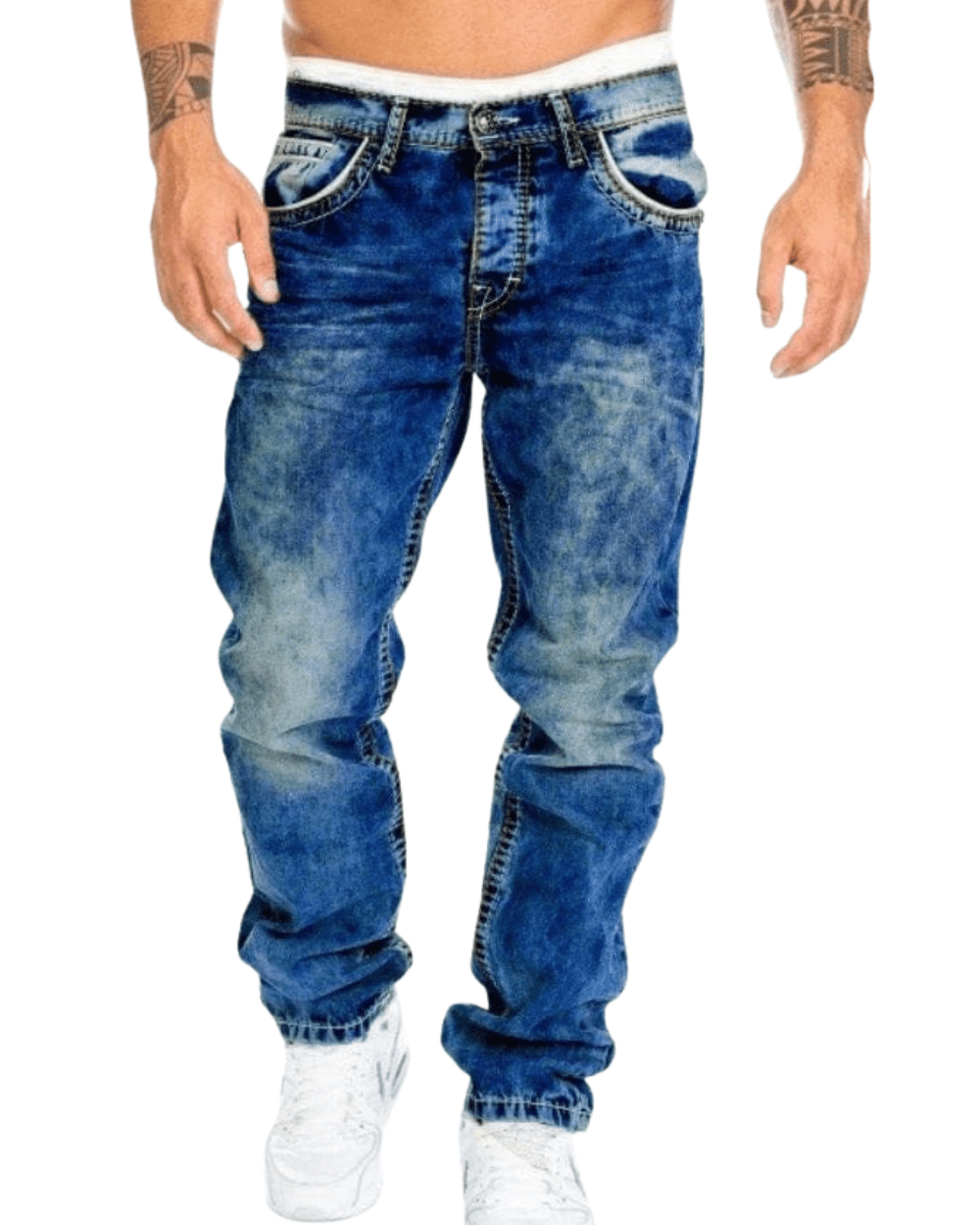Denim Biker Jeans - Luxoria