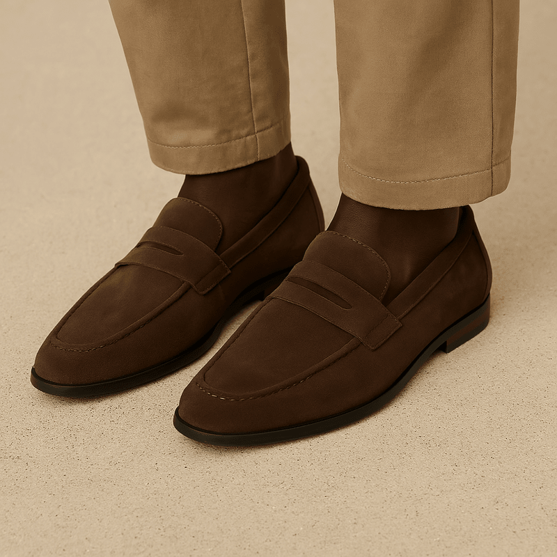 Old Money Suede Penny Loafers - Luxoria