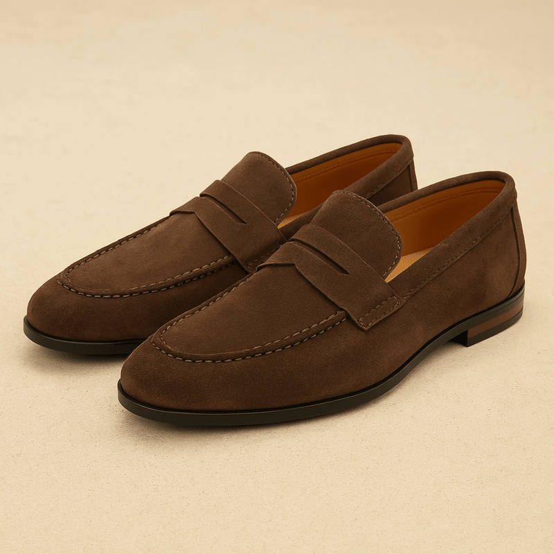 Old Money Suede Penny Loafers - Luxoria