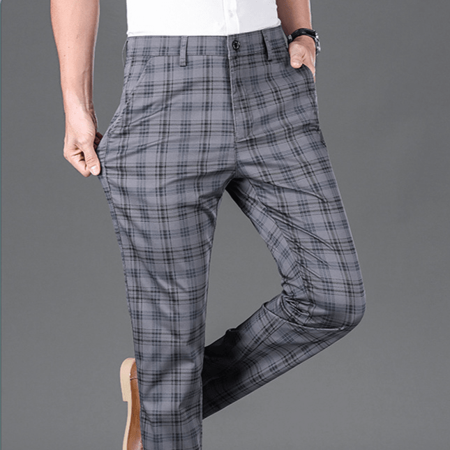 Business Check Pants - Luxoria