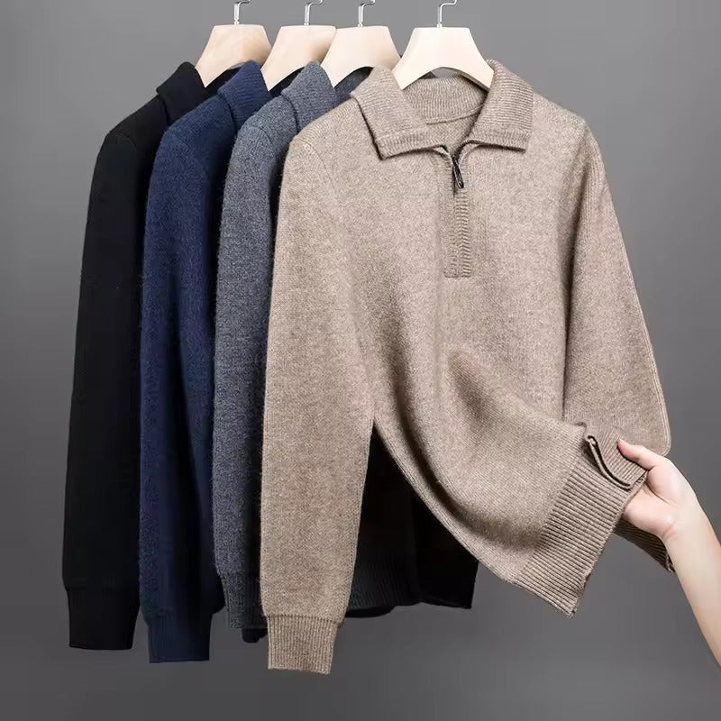 Gstaad Cashmere Quarter Zip Sweater - Luxoria