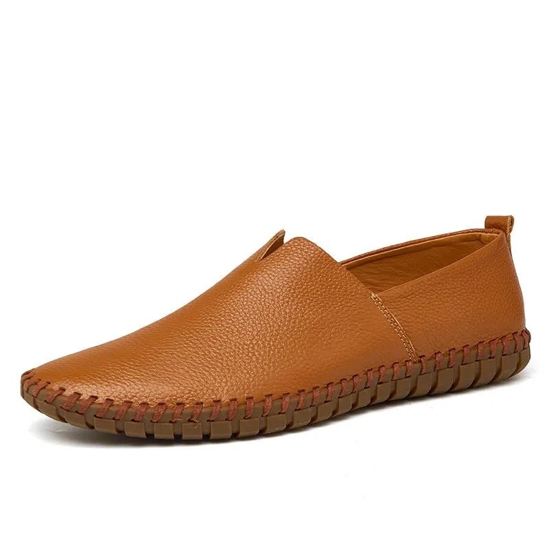 Breathable Leather Loafers - Luxoria