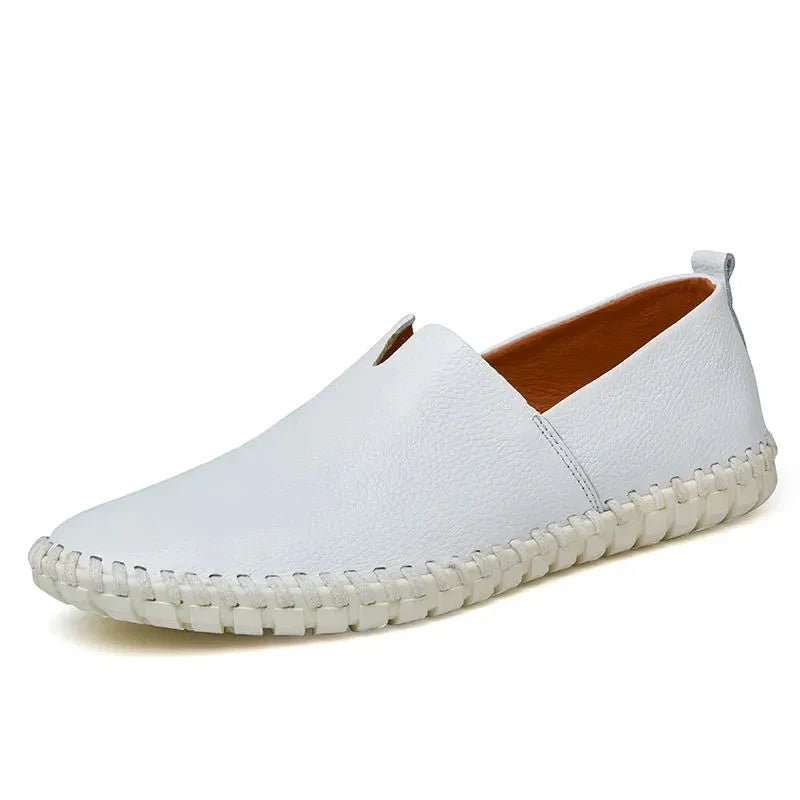 Breathable Leather Loafers - Luxoria